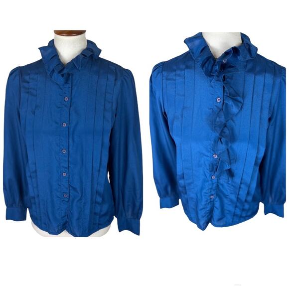 Vintage Carry Back Ltd Secretary Blouse with Removable Ruffle - Picture 1 of 8